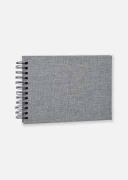 Base Line Canvas Wire-O Grigio 23x17 cm (40 Pagine nere / 20 fogli)