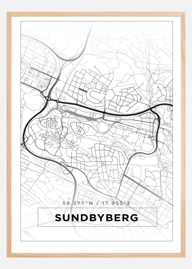 Mappa - Sundbyberg - Poster bianco