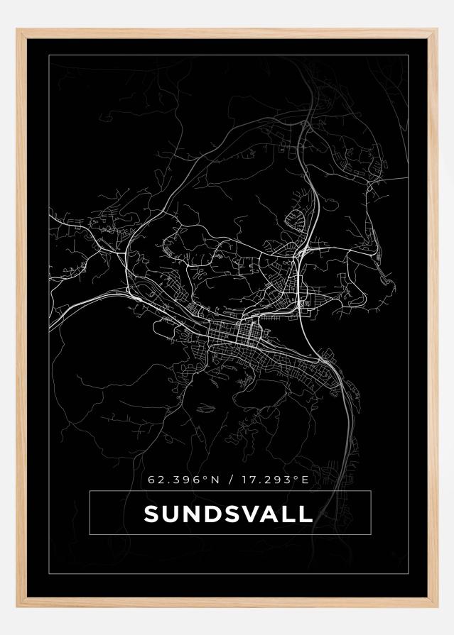 Mappa - Sundsvall - Poster nero