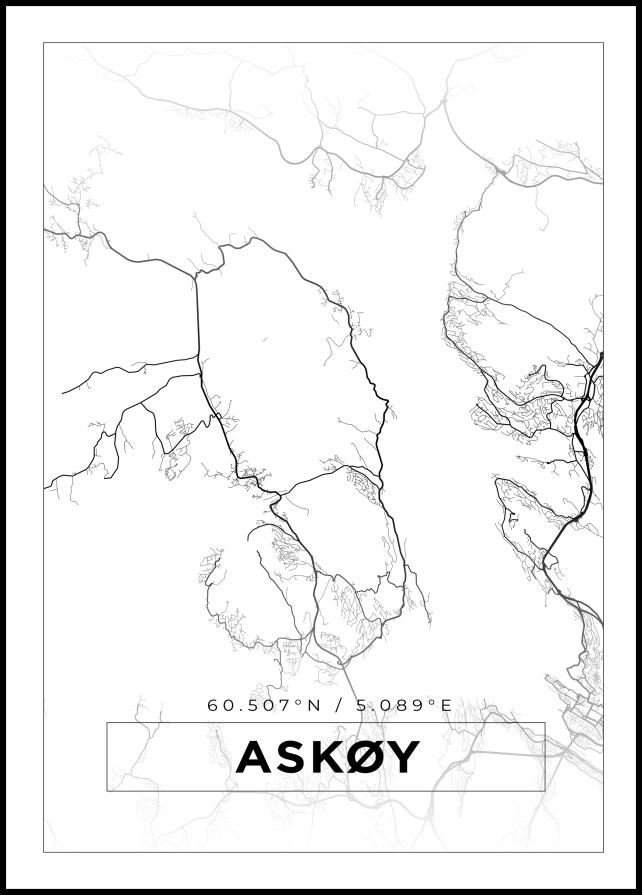 Mappa - Askøy - Poster bianco