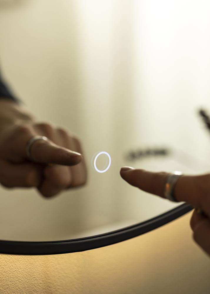 KAILA Specchio Circle LED Nero 80 cm Ø