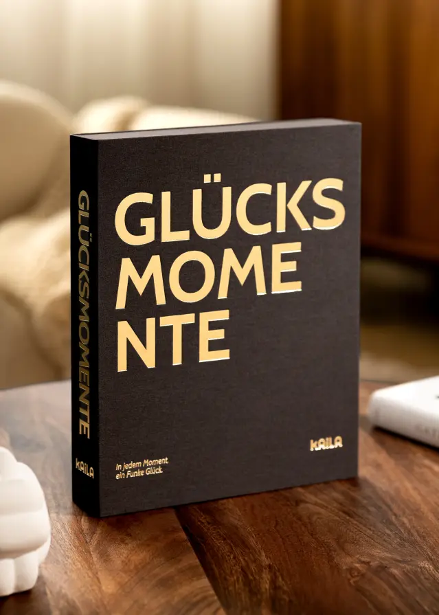 KAILA GLÜCKSMOMENTE Black - Coffee Table Photo Album (60 Pagine nere)