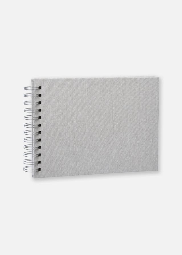 Base Line Canvas Wire-O Beige 23x17 cm (40 Pagine bianche / 20 fogli)