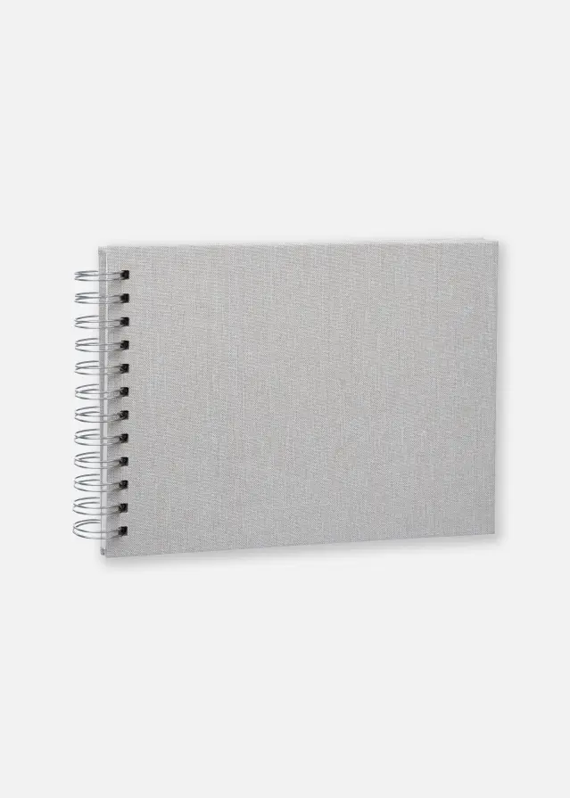 Base Line Canvas Wire-O Beige 23x17 cm (40 Pagine bianche / 20 fogli)