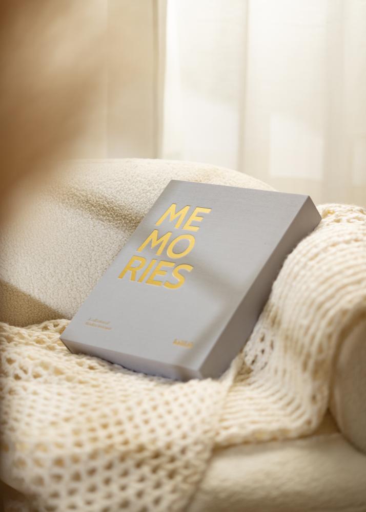 KAILA MEMORIES Grey - Coffee Table Photo Album (60 Pagine nere / 30 fogli)