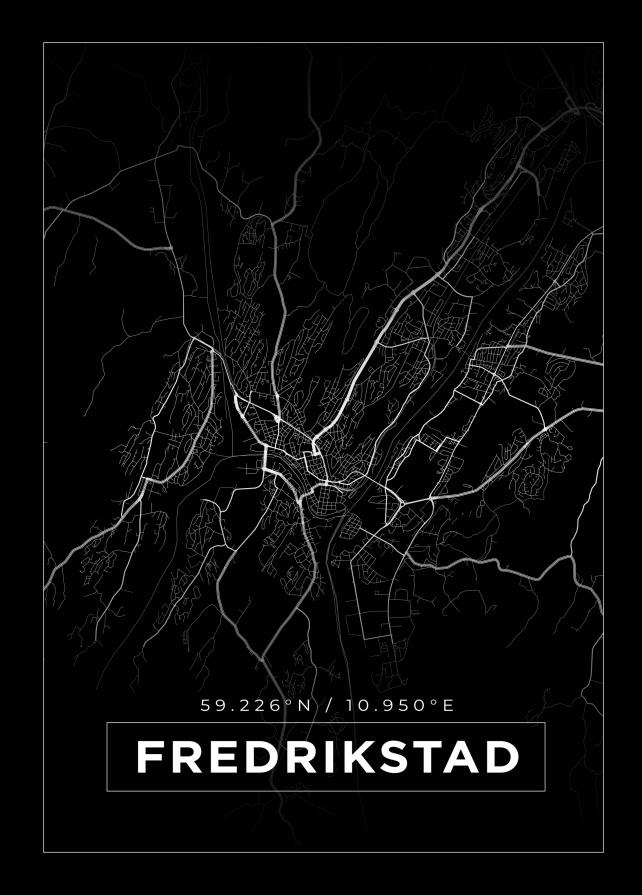 Mappa - Fredrikstad - Poster nero