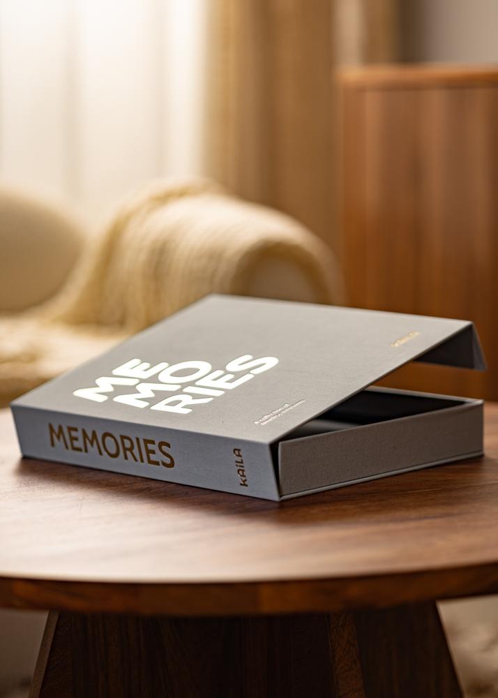 KAILA MEMORIES Grey - Coffee Table Photo Album (60 Pagine nere / 30 fogli)