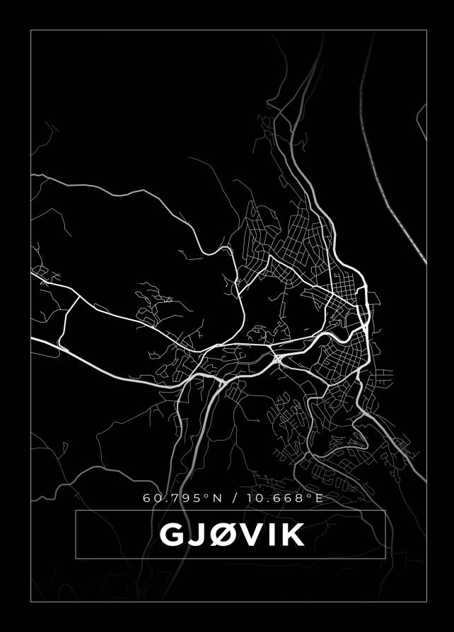 Mappa - Gjøvik - Poster nero