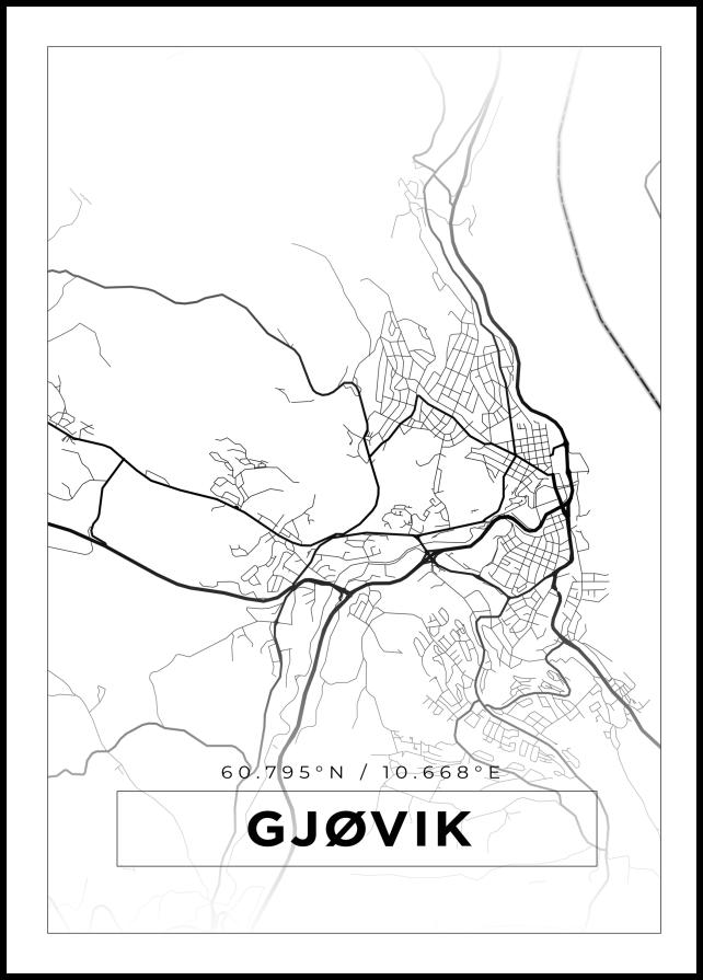 Mappa - Gjøvik - Poster bianco