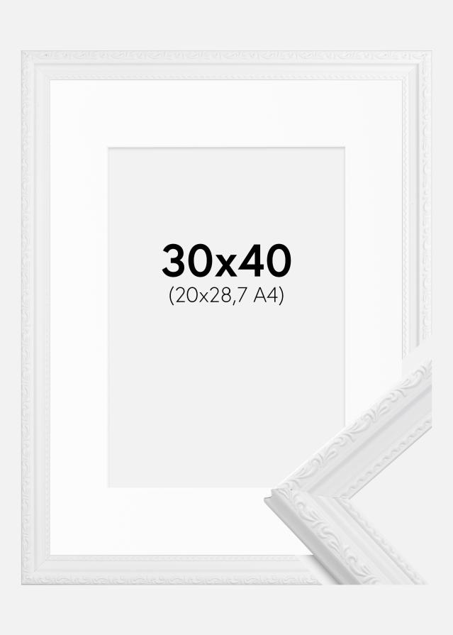 Cornice Abisko Bianco 30x40 cm - Passe-partout Bianco 21x29,7 cm (A4)