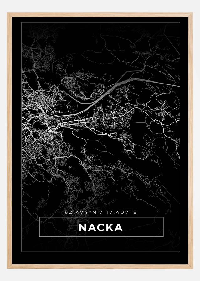 Mappa - Nacka - Poster nero