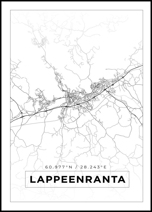 Mappa - Lappeenranta - Poster bianco