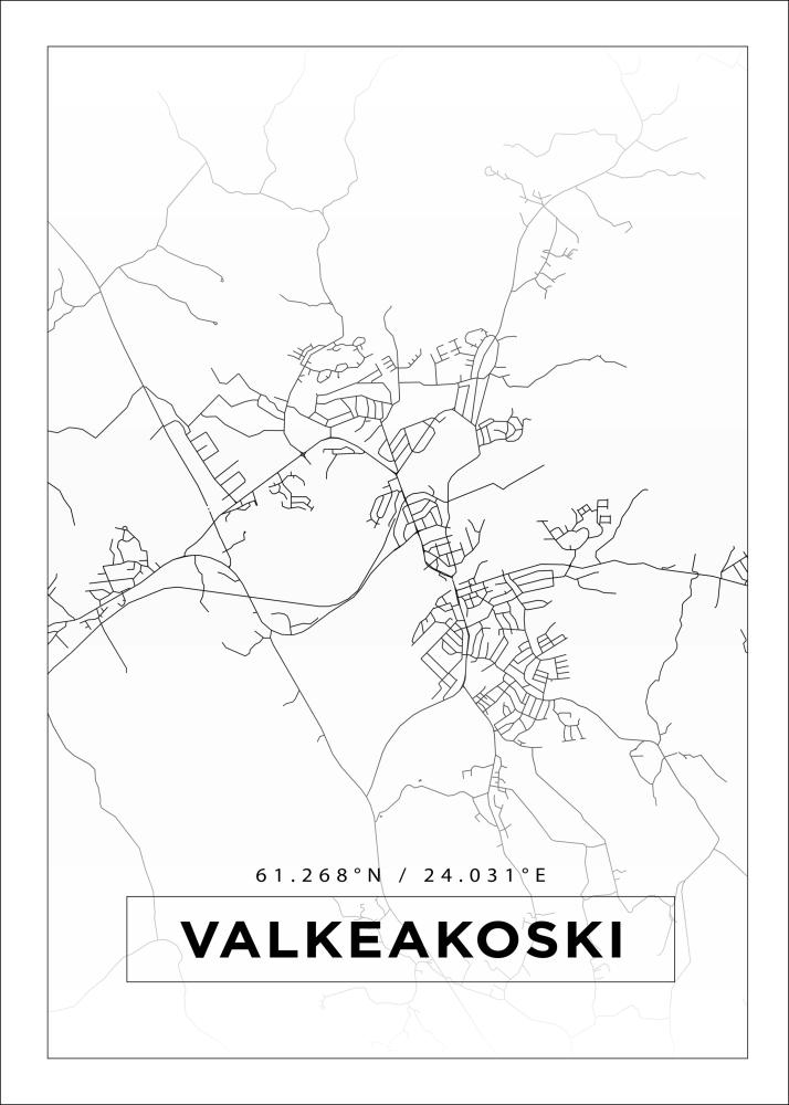 Mappa - Valkeakoski - Poster bianco