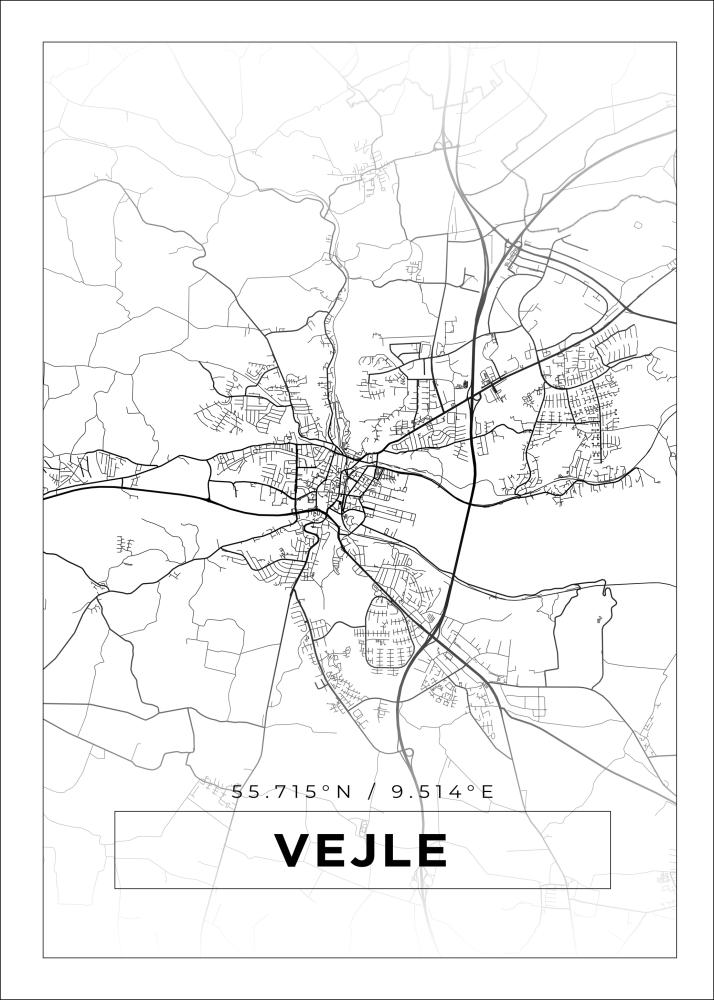 Mappa - Vejle - Poster bianco