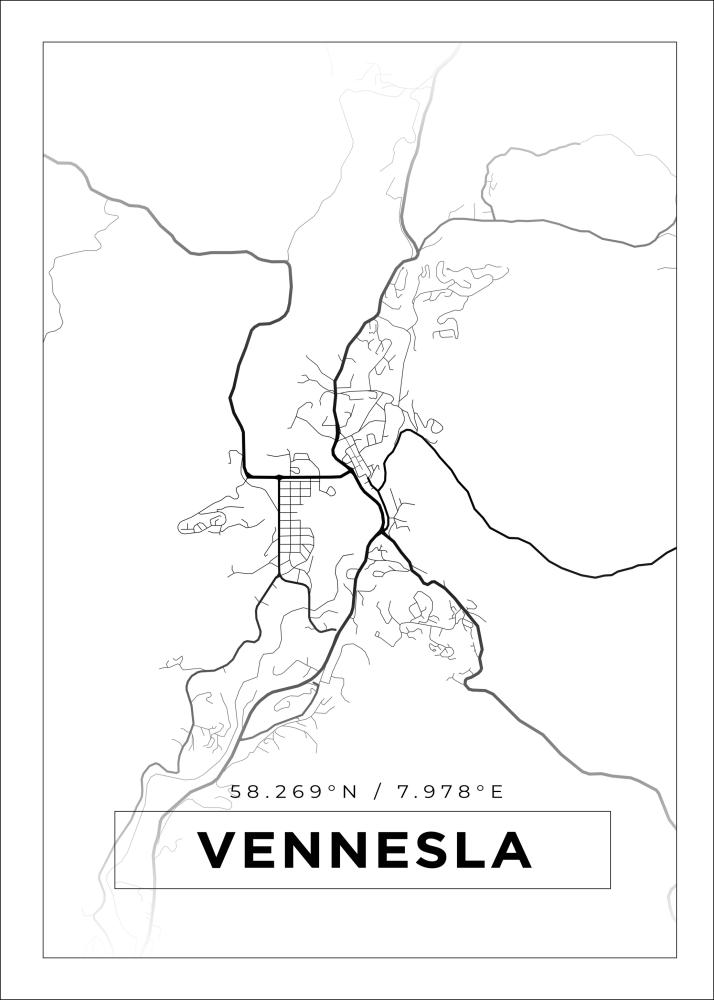 Mappa - Vennesla - Poster bianco