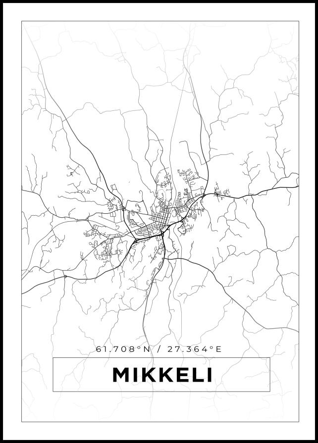 Mappa - Mikkeli - Poster bianco