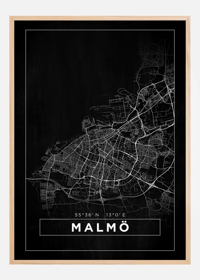 Mappa - Malmö - Nero Poster