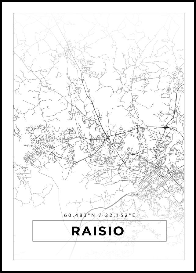 Mappa - Raisio - Poster bianco