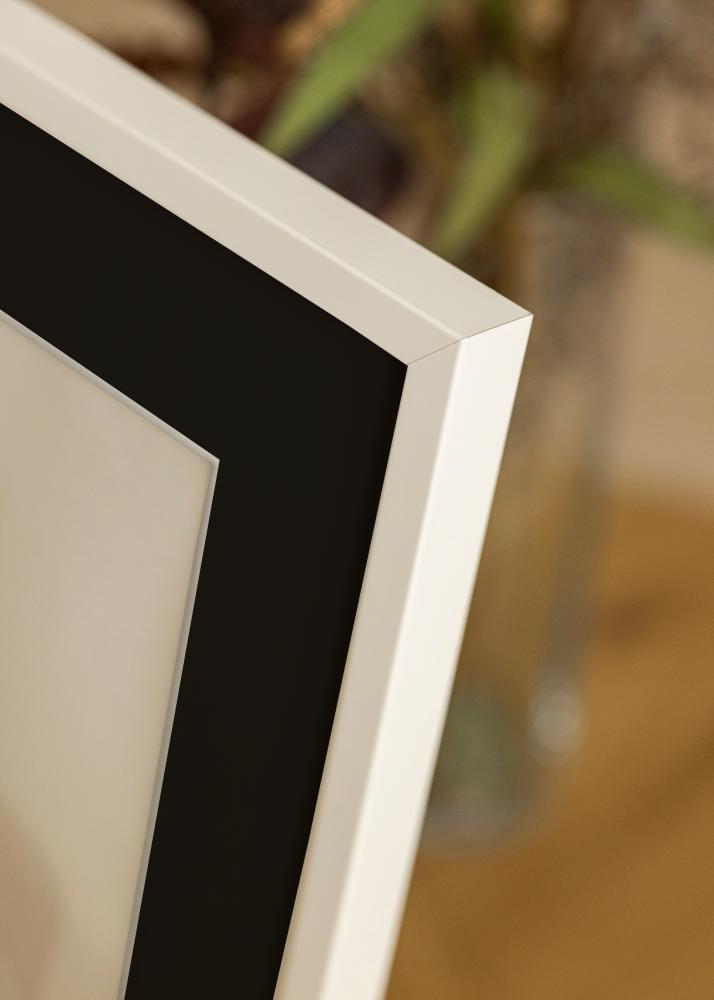 Cornice E-Line Bianco 70x100 cm - Passe-partout Nero 24x36 inches