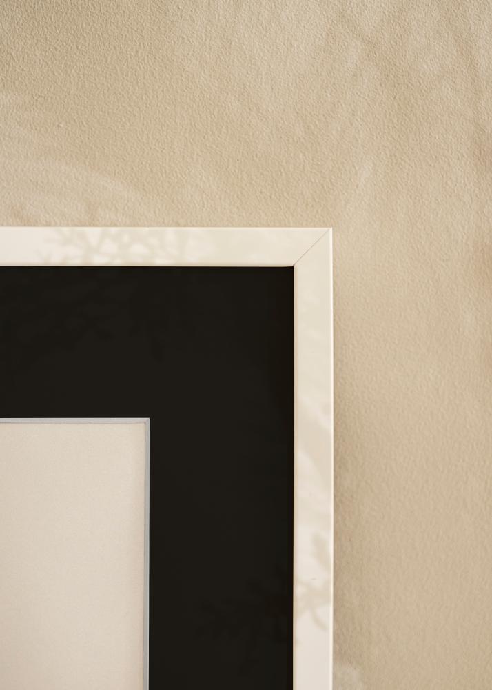 Cornice E-Line Bianco 70x100 cm - Passe-partout Nero 24x36 inches