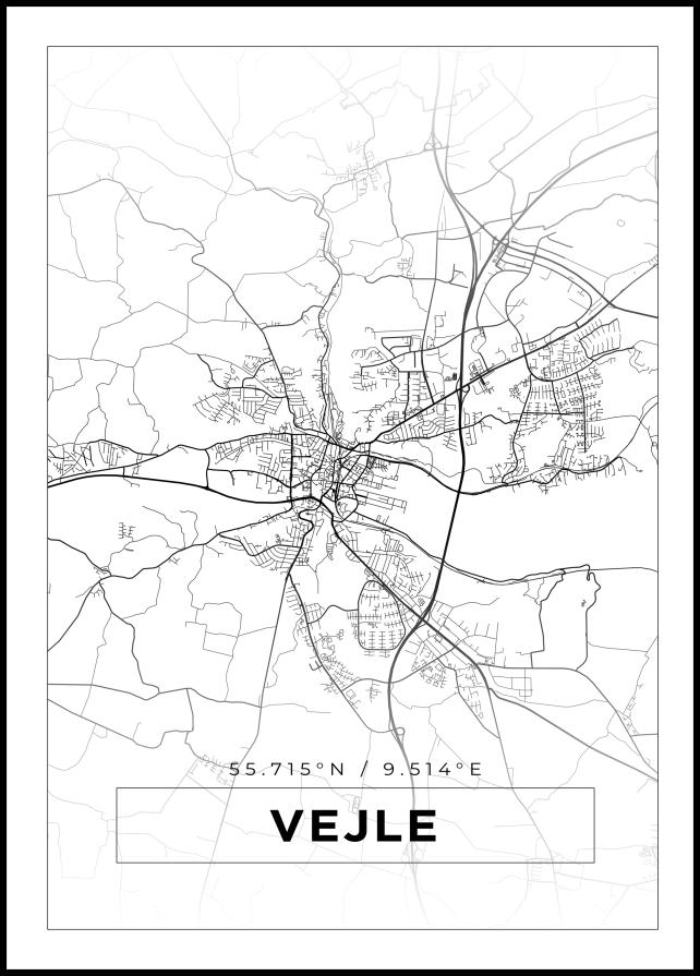 Mappa - Vejle - Poster bianco