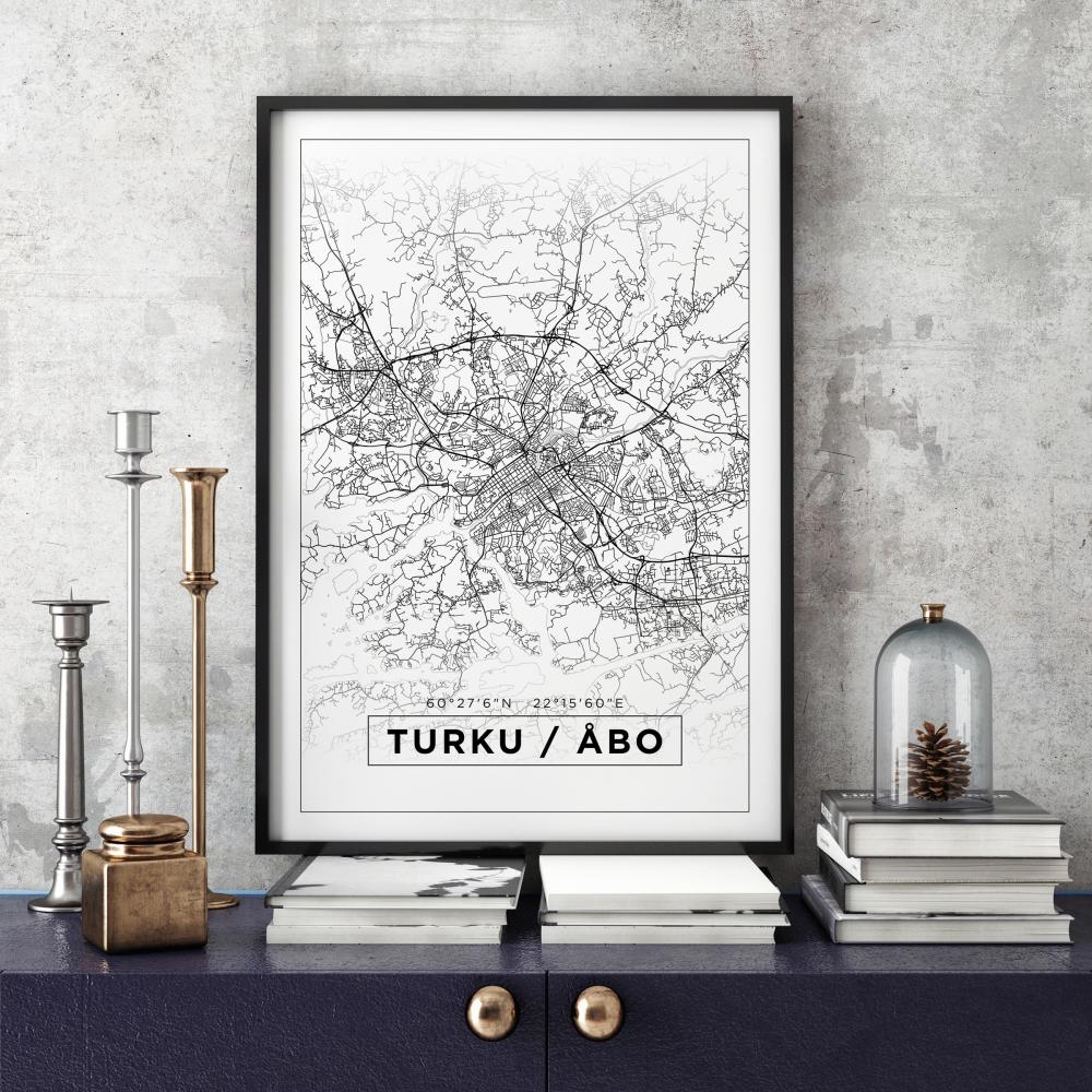 Mappa - Turku / Turku - Poster bianco