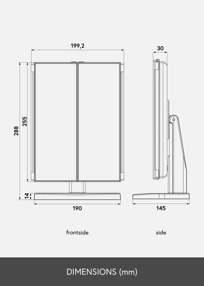 KAILA Specchio per trucco Fold I - 38x30 cm