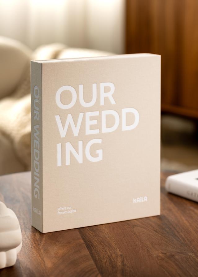 KAILA OUR WEDDING Creme - Coffee Table Photo Album (60 Pagine nere)