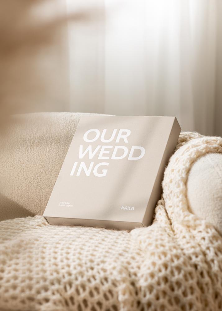 KAILA OUR WEDDING Creme - Coffee Table Photo Album (60 Pagine nere)