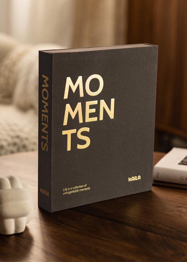 KAILA MOMENTS Black - Coffee Table Photo Album (60 Pagine nere / 30 fogli)