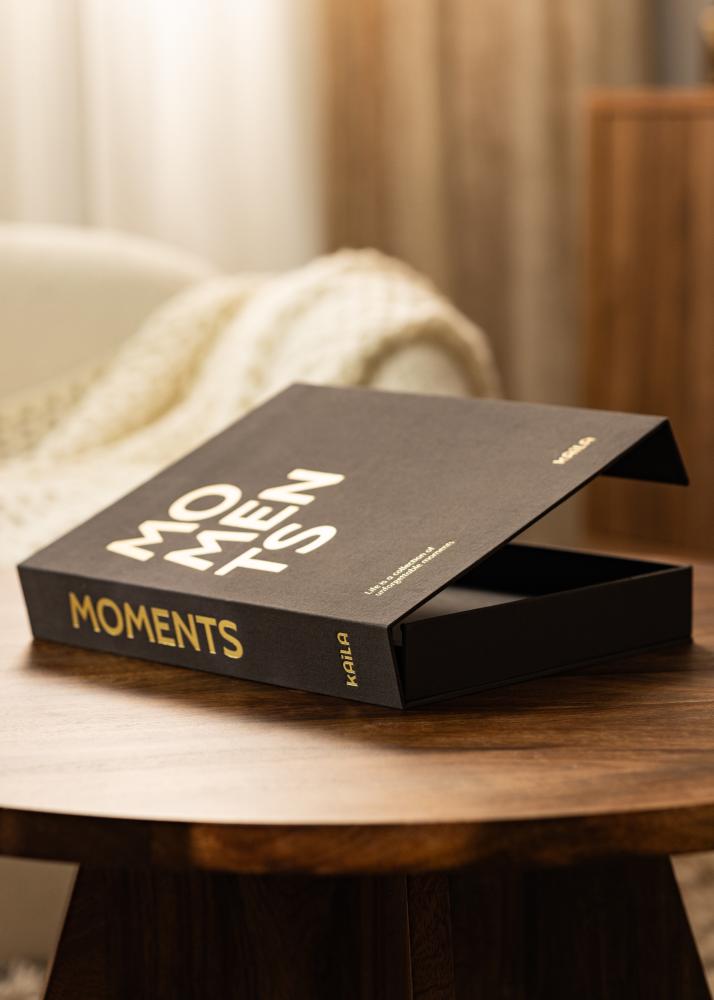 KAILA MOMENTS Black - Coffee Table Photo Album (60 Pagine nere / 30 fogli)