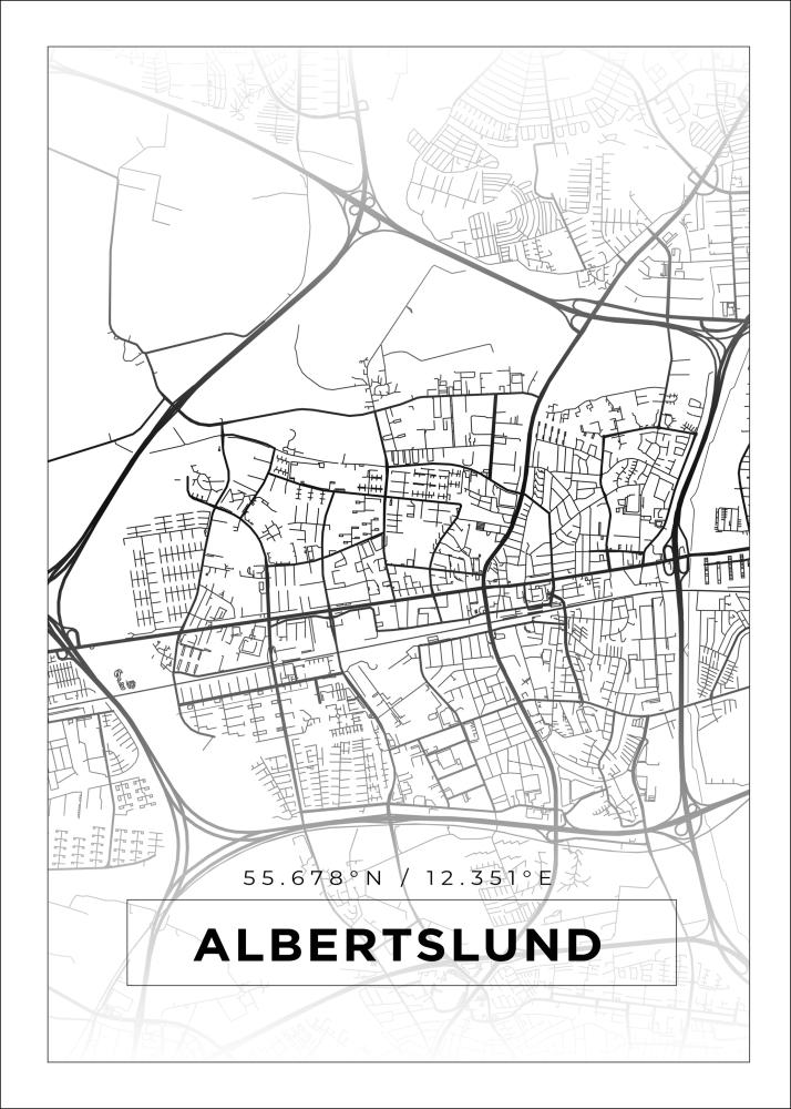 Mappa - Albertslund - Poster bianco