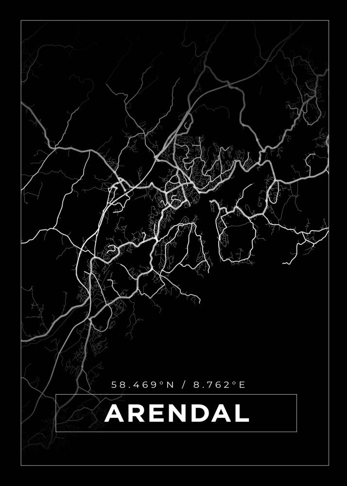 Mappa - Arendal - Poster nero