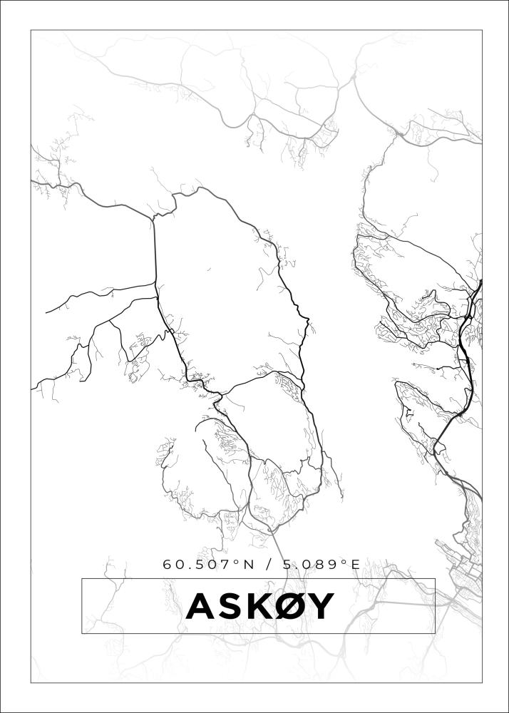 Mappa - Askøy - Poster bianco