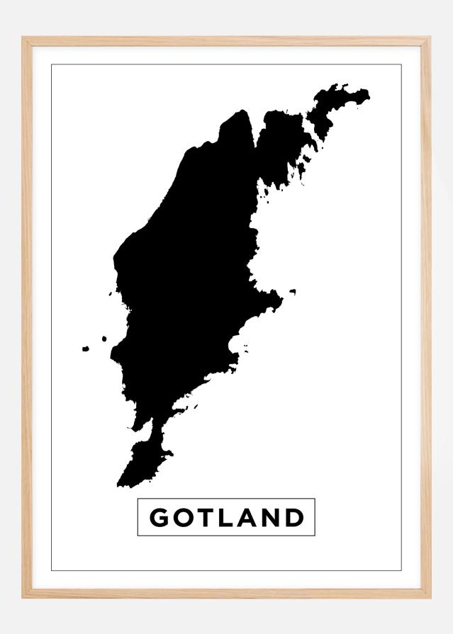 Mappa - Gotland - Poster bianco