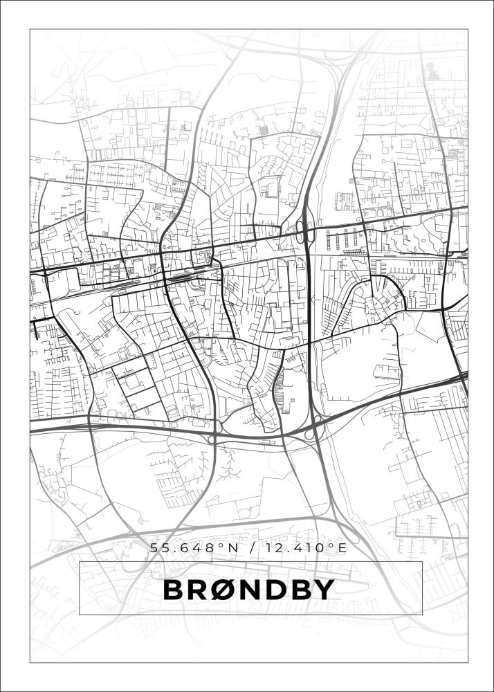 Mappa - Brøndby - Poster bianco