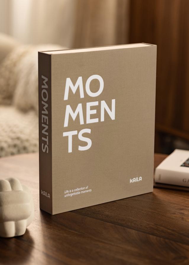 KAILA MOMENTS Grey - Coffee Table Photo Album (60 Pagine nere / 30 fogli)