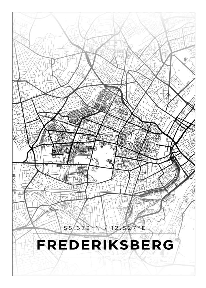 Mappa - Frederiksberg - Poster bianco