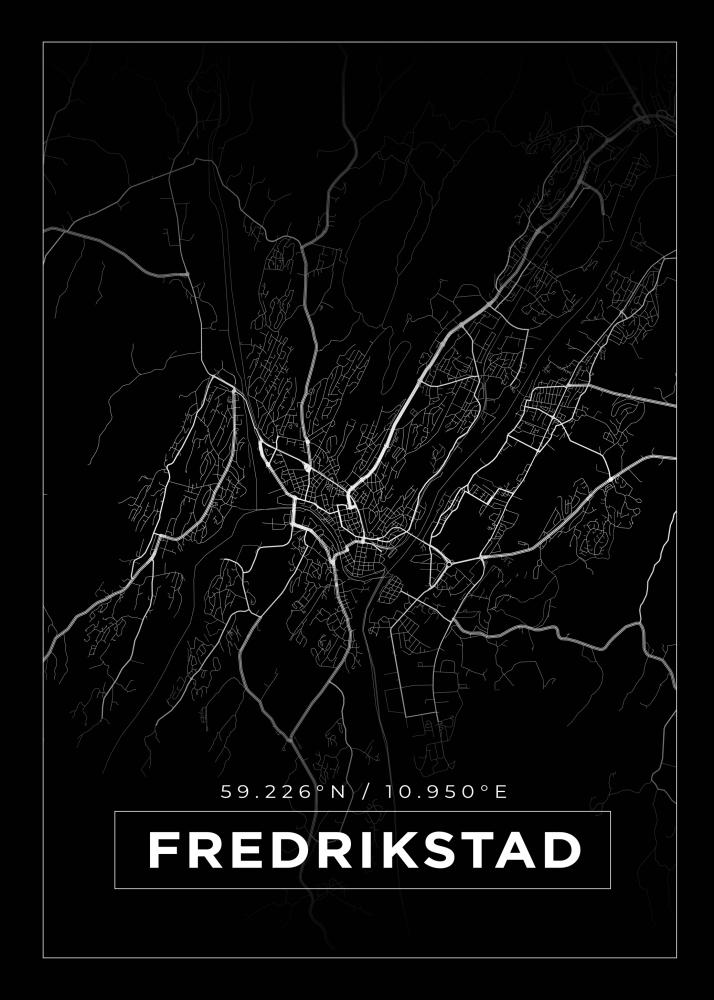 Mappa - Fredrikstad - Poster nero