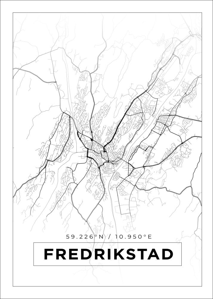 Mappa - Fredrikstad - Poster bianco