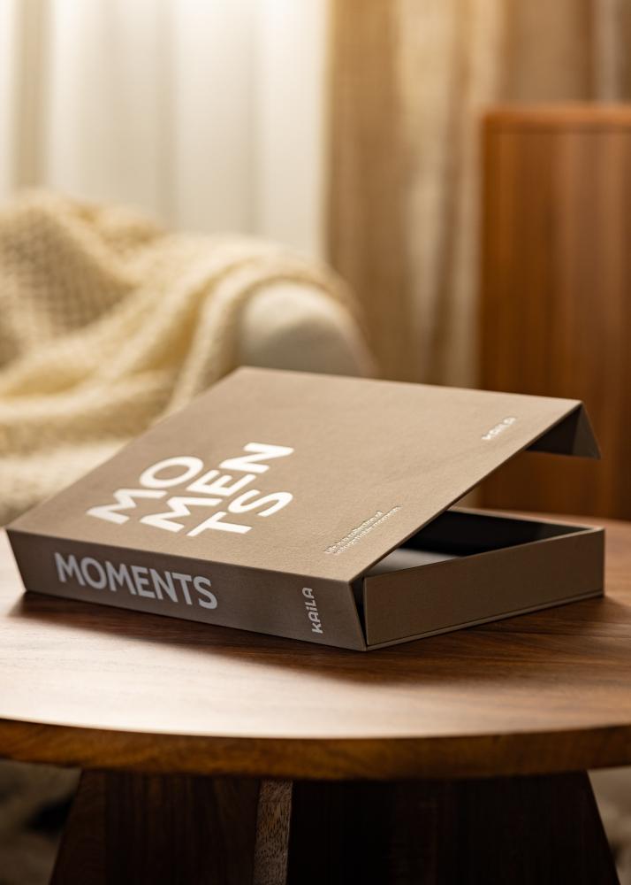 KAILA MOMENTS Grey - Coffee Table Photo Album (60 Pagine nere / 30 fogli)