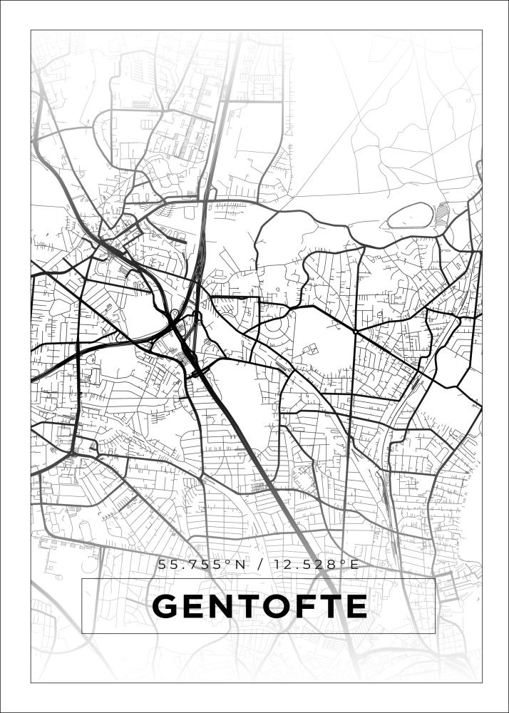 Mappa - Gentofte - Poster bianco