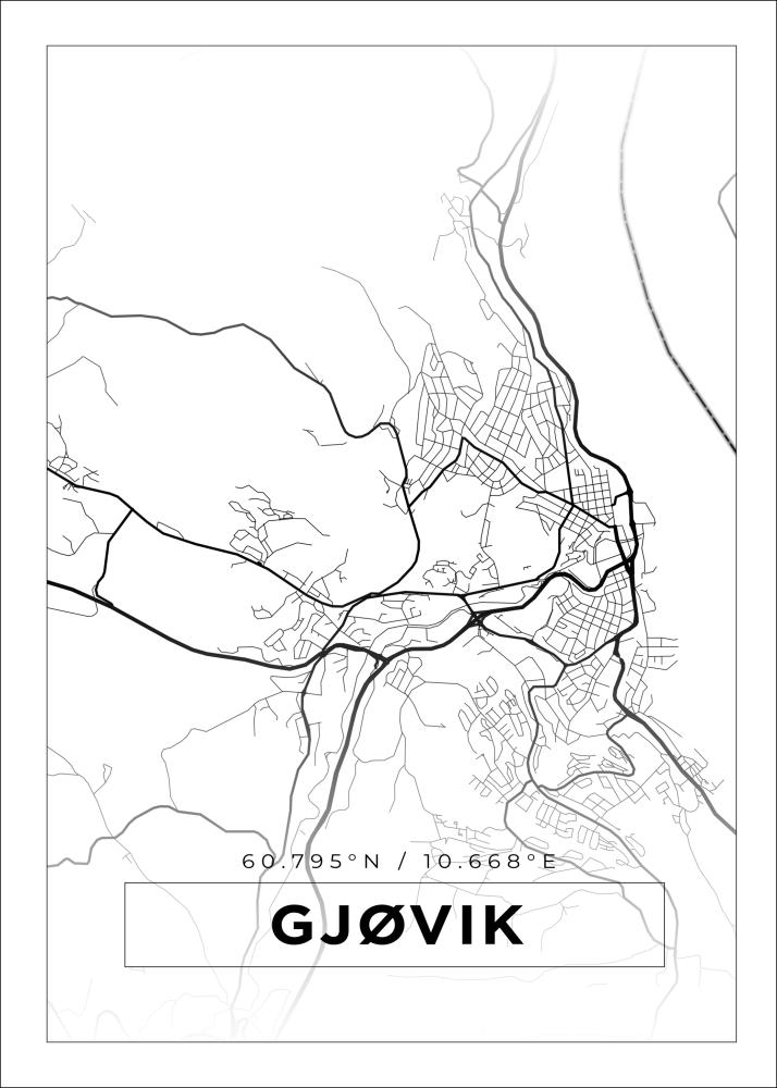 Mappa - Gjøvik - Poster bianco