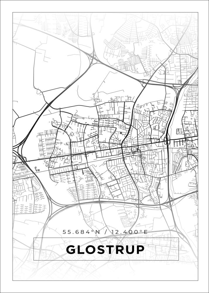 Mappa - Glostrup - Poster bianco