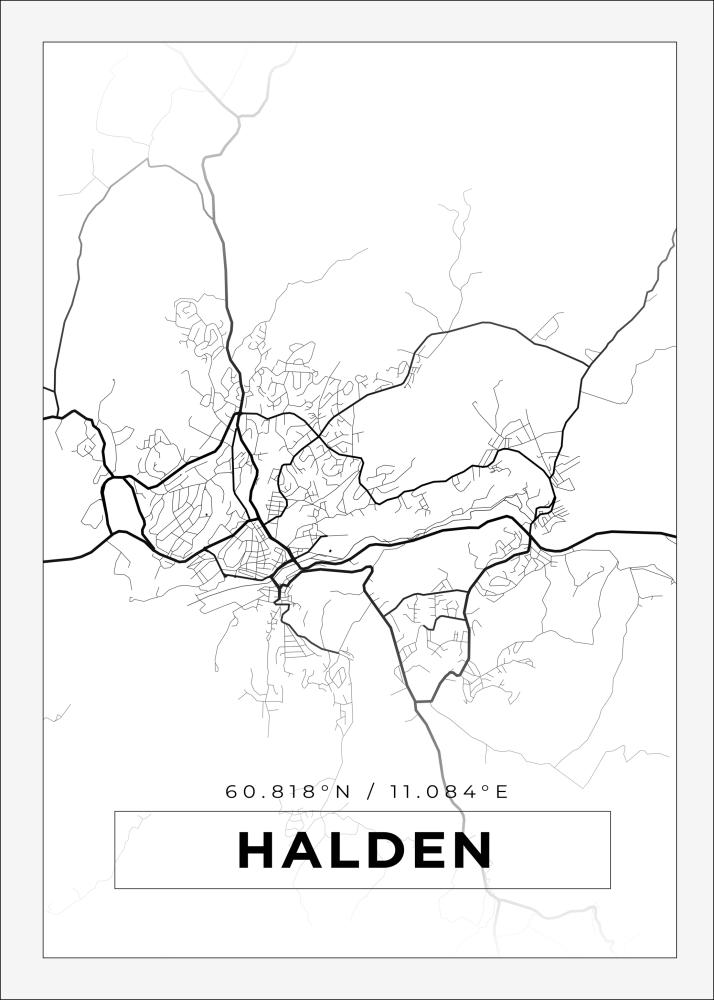 Mappa - Halden - Poster bianco