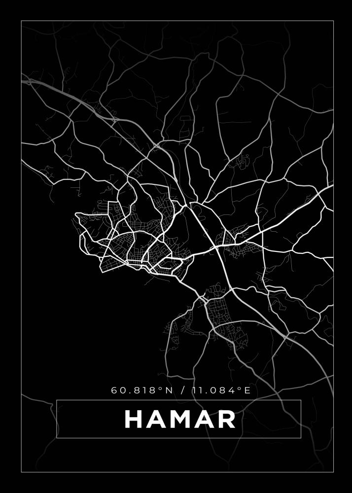 Mappa - Hamar - Poster nero