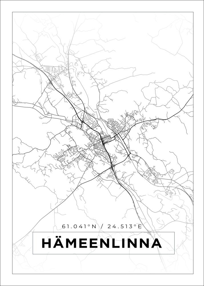 Mappa - Hämeenlinna - Poster bianco