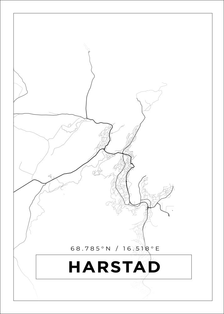 Mappa - Harstad - Poster bianco