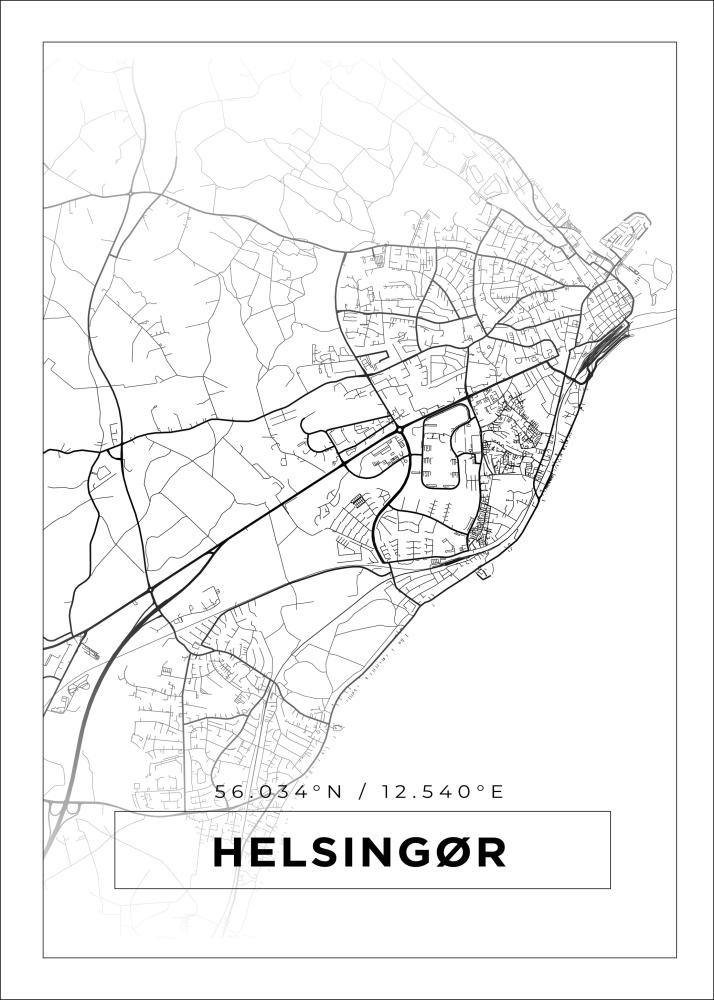 Mappa - Helsingør - Poster bianco