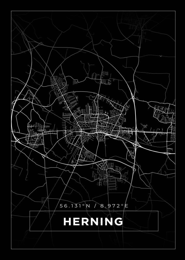 Mappa - Herning - Poster nero